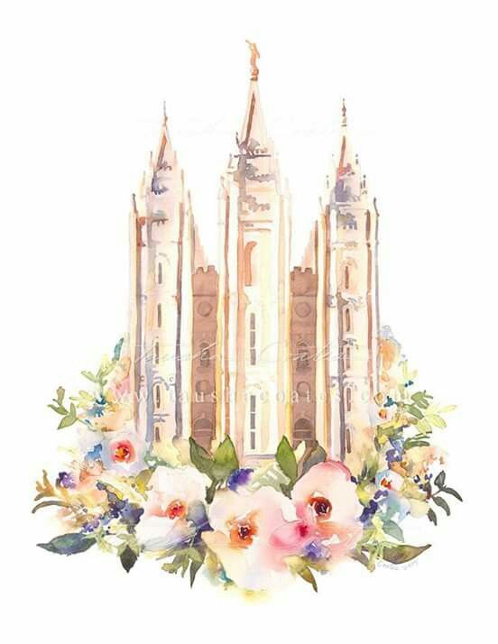 552x714 Gorgeous Watercolor Salt Lake Temple Lds Young Women - Salt Lake City Temple Painting