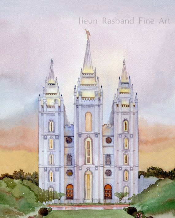 570x713 Salt Lake Temple Giclee Print From Original Watercolor Painting - Salt Lake City Temple Painting