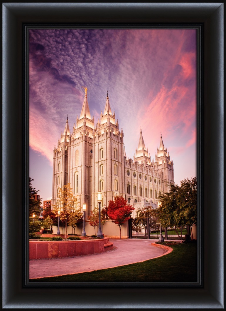 770x1058 Salt Lake Temple Pink Sunrise - Salt Lake City Temple Painting