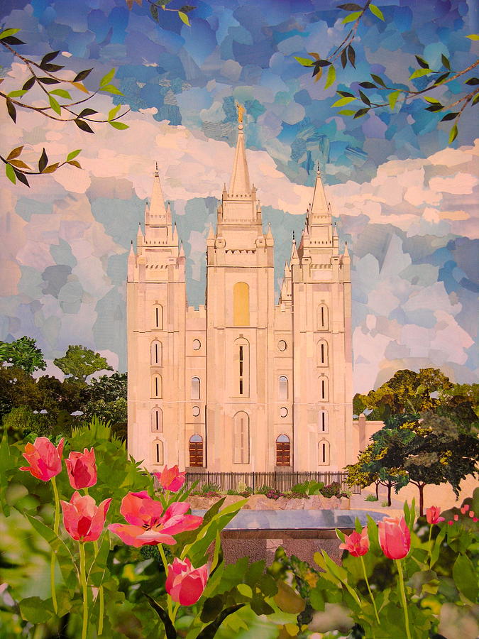 675x900 Salt Lake City Temple Mixed Media By Robin Birrell - Salt Lake Temple Painting