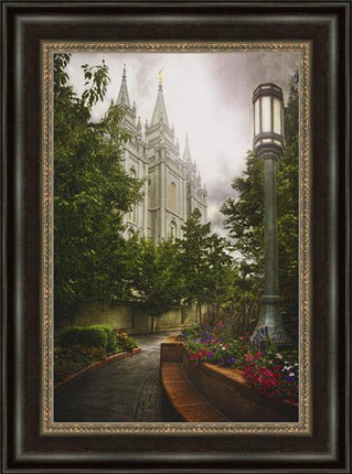 319x430 Salt Lake Temple Everglow (31x23 Framed Giclee Canvas) - Salt Lake Temple Painting