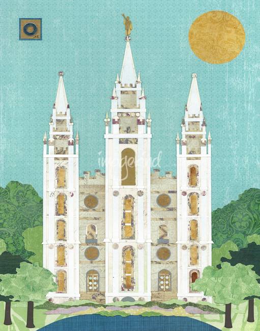 511x650 Stunning Salt Lake Temple Mixed Media Artwork For Sale On Fine - Salt Lake Temple Painting