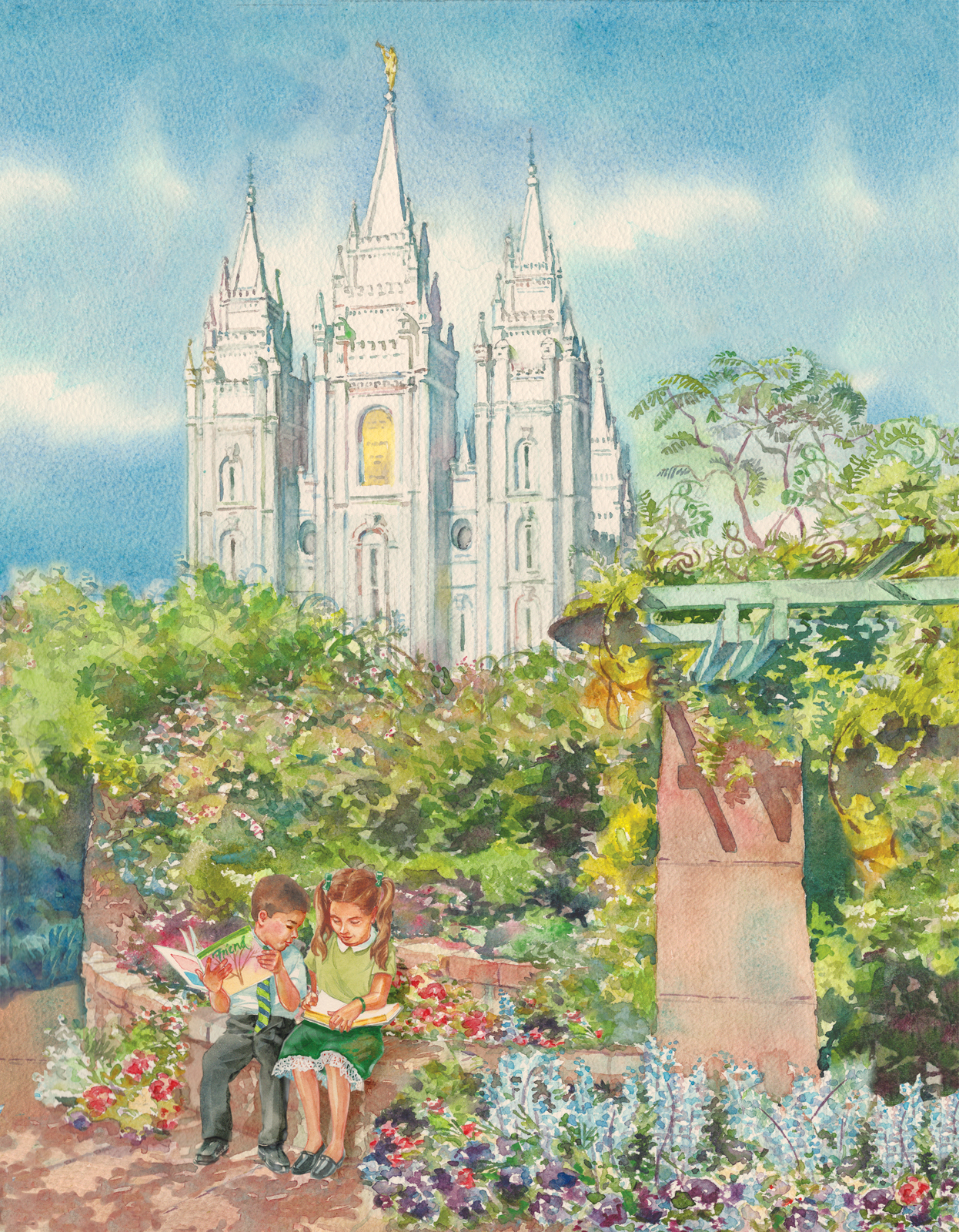 1246x1600 Temple Square - Salt Lake Temple Painting