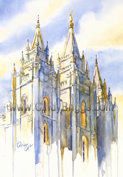 405x585 Salt Lake Temple Painting Art Salt Lake Temple - Salt Lake Temple Painting