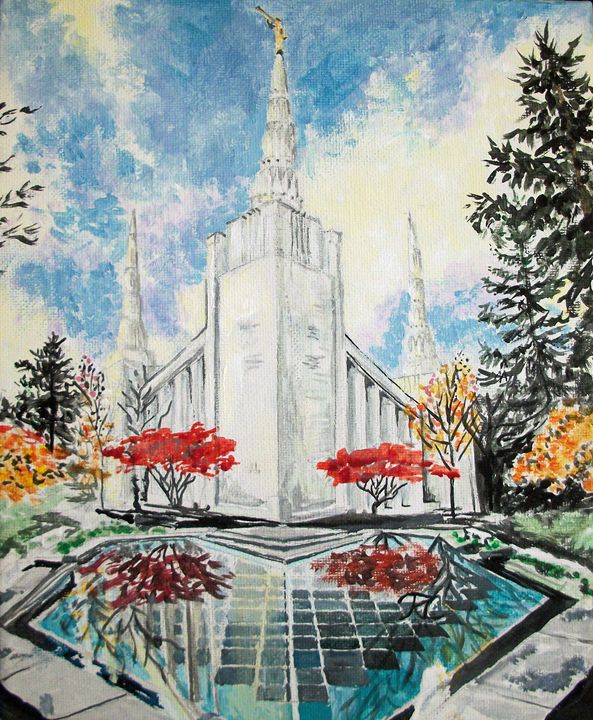 593x720 Portland Oregon Lds Temple - Salt Lake Temple Painting