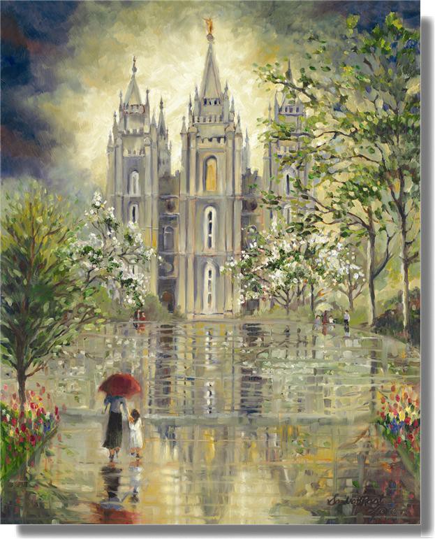 623x771 Review This Spiritual Slc Temple Signature Piece By Sandra Rast - Salt Lake Temple Painting