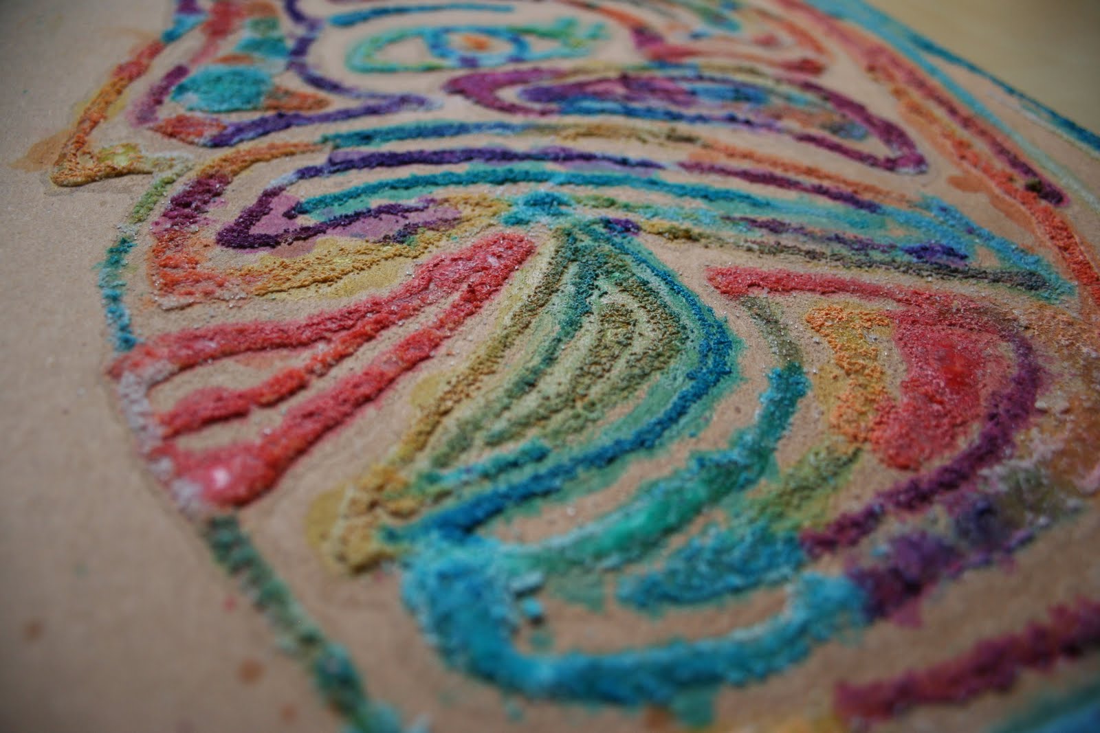 1600x1067 Pink And Green Mama Salt And Glue Watercolor Paintings! - Salt Water Painting