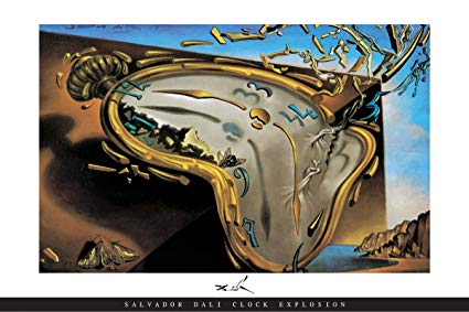 425x283 Salvador Dali Clock Explosion Art Photo Print Poster - Salvador Dali Clock Painting
