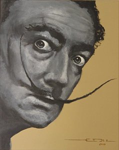 238x300 Salvador Dali Painting By Eric Dee - Salvador Dali Face Painting