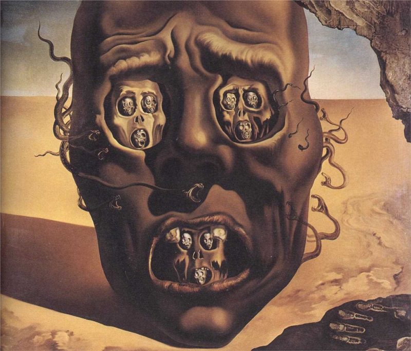 800x682 The Face Of War, 1941 By Salvador Dali - Salvador Dali Face Painting