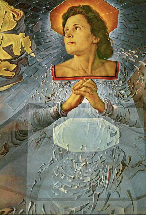 600x879 Salvador Dali A Detail From Dali's Painting (His Wife Gala Posed - Salvador Dali Gala Painting