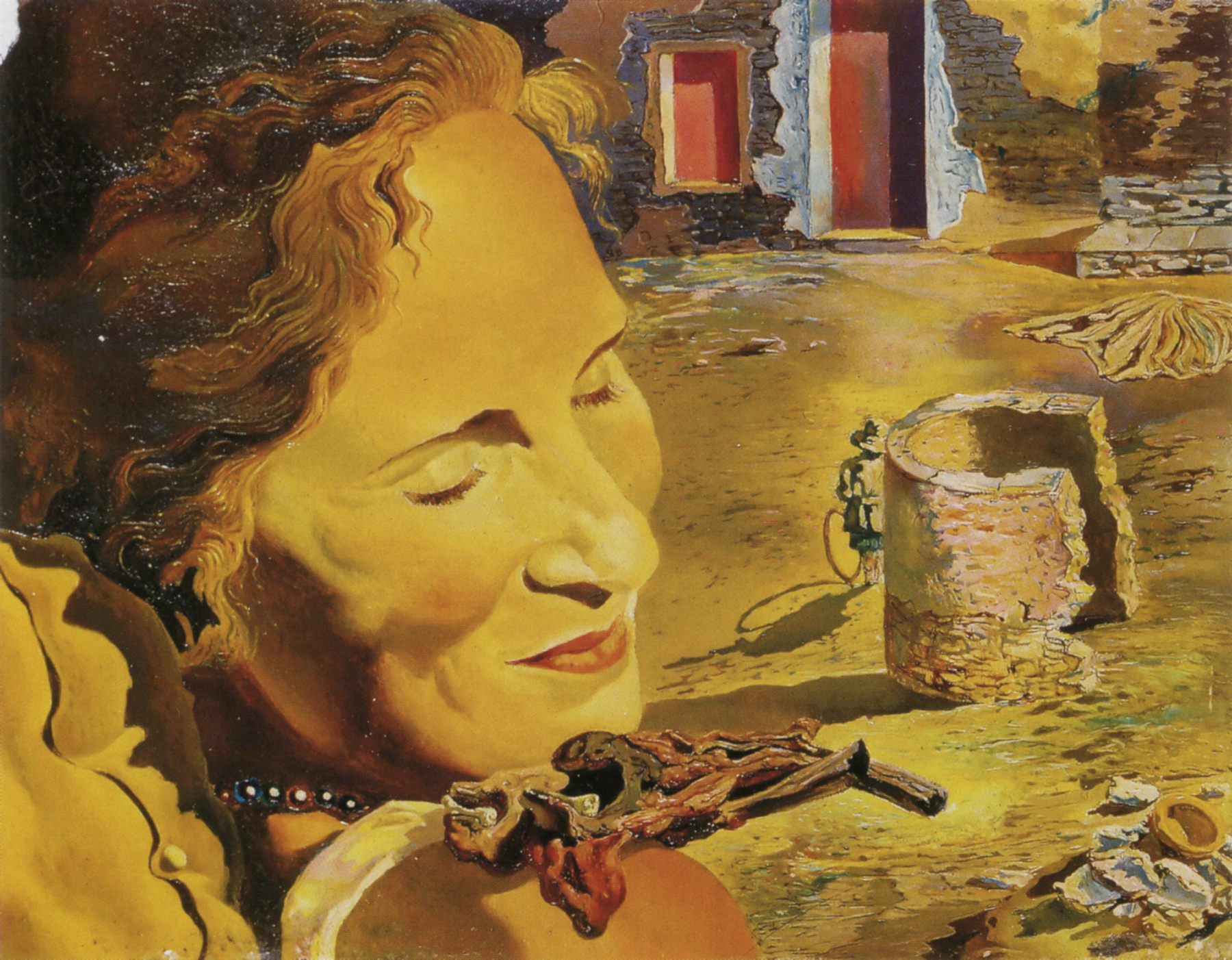 1800x1402 Salvador Dali Portrait Of Gala With Two Lamb Chops Balanced - Salvador Dali Gala Painting