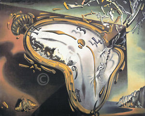 300x239 Salvador Dali Explosion Surrealism Melting Clock Print Poster - Salvador Dali Melting Clock Painting