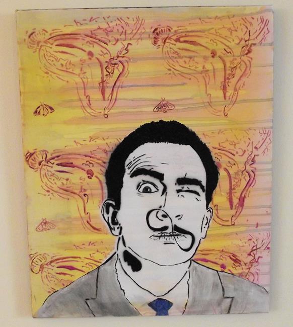 582x650 Salvador Dali Melting Clock Infinity Mustache - Salvador Dali Melting Clock Painting