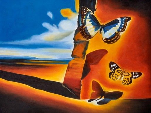 515x386 Landscape With Butterflies By Salvador Dali Oil Painting Art - Salvador Dali Oil Painting