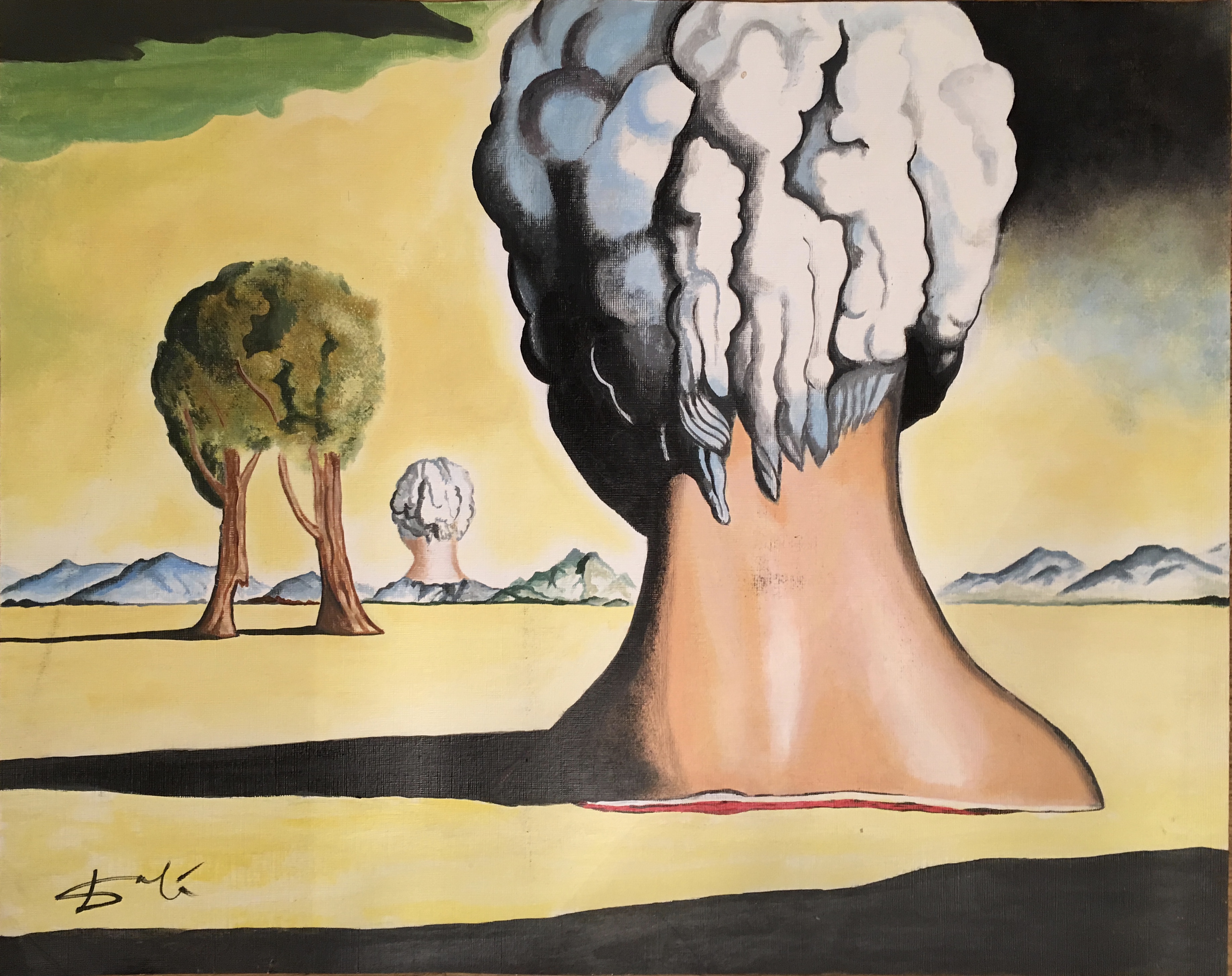 3669x2907 Salvador Dali Original Rare Hand Signed Vintage Oil Painting Three - Salvador Dali Oil Painting