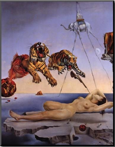 388x496 2018 Wall Art Modern,dream Caused Tigers,salvador Dali Painting - Salvador Dali Painting