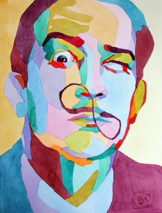 532x700 Portrait Of Salvador Dali By En Masse On Stars Portraits - Salvador Dali Portrait Painting