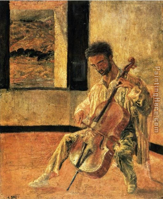 530x650 Salvador Dali Portrait Of The Cellist Ricard Pichot Painting - Salvador Dali Portrait Painting
