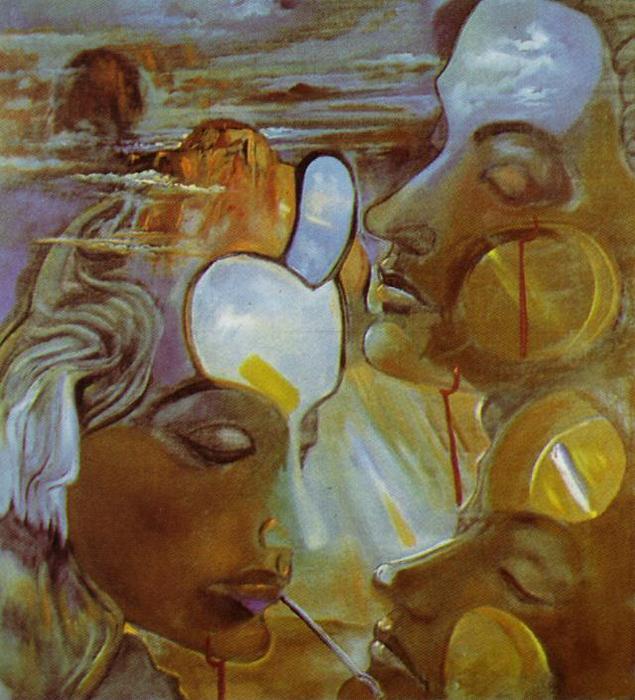 635x700 Mirror Women - Salvador Dali Woman Painting
