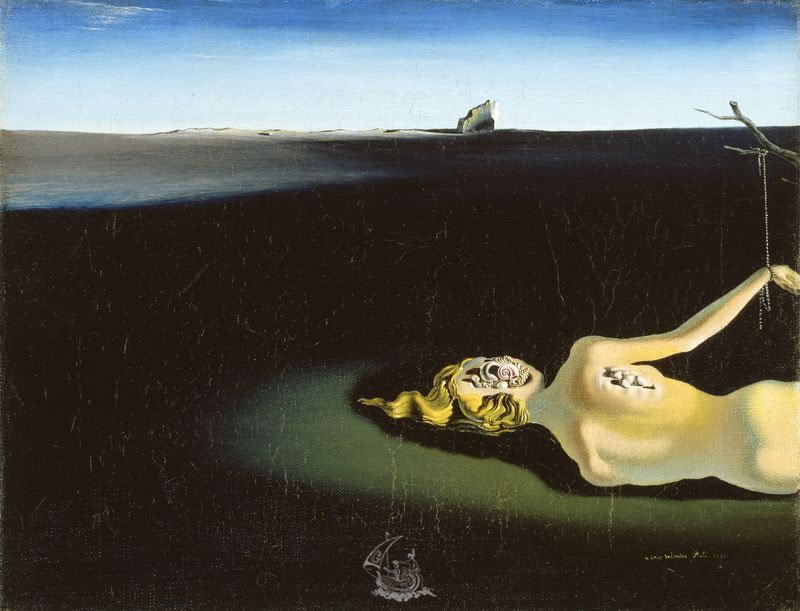 800x611 Untitled Woman Sleeping In A Landscape Catalogue - Salvador Dali Woman Painting