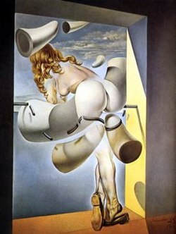 250x332 Young Virgin Auto Sodomized By The Horns Of Her Own Chastity - Salvador Dali Woman Painting