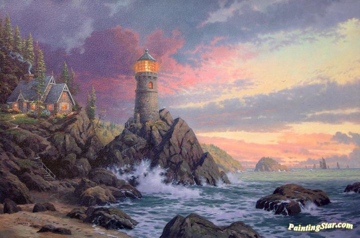 720x476 Rock Of Salvation Artwork By Thomas Kinkade Oil Painting Amp Art - Salvation Painting