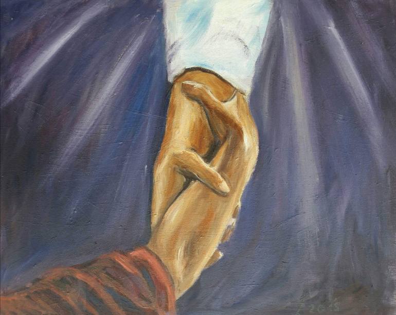 770x614 Saatchi Art Hand Of Salvation Painting By Petar Sibenik - Salvation Painting