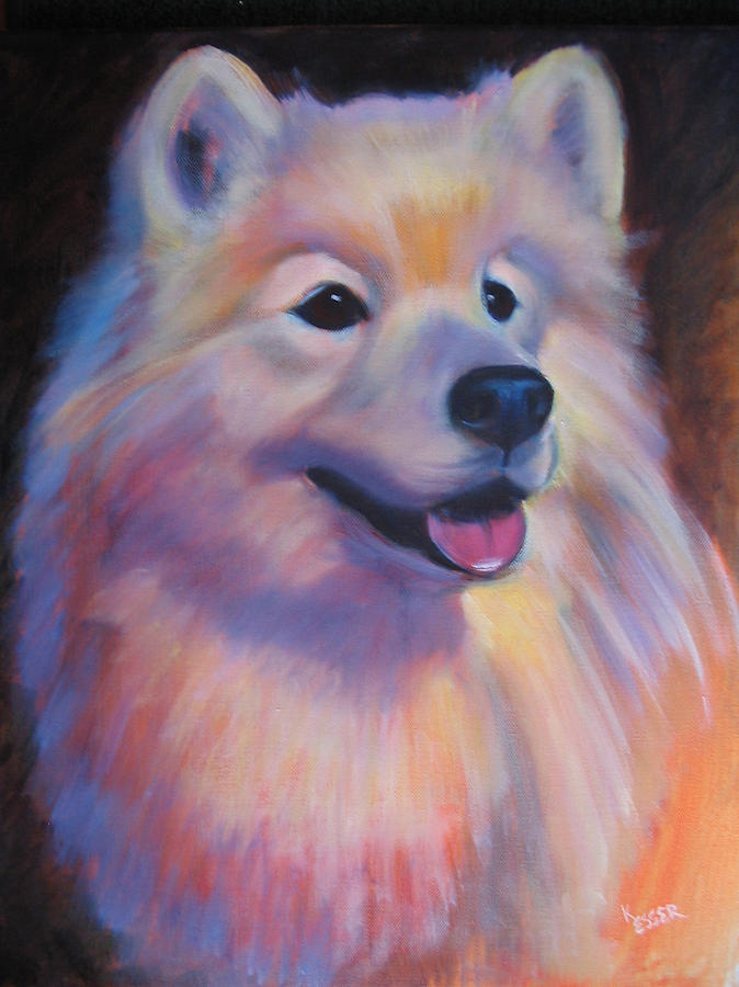 674x900 Samoyed Painting By Kaytee Esser - Samoyed Painting