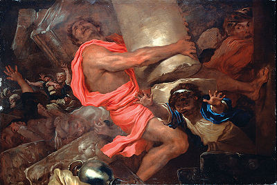 400x268 Sampson Destroying The Temple Of The Philistines - Sampson Painting