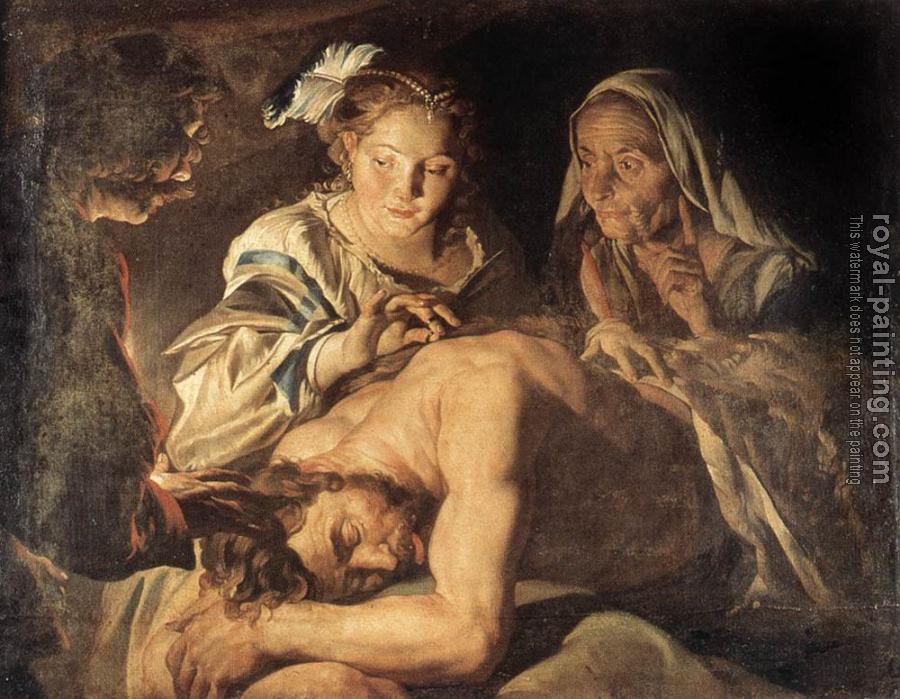 900x699 Samson And Delilah By Matthias Stom Oil Painting Reproduction - Samson Painting
