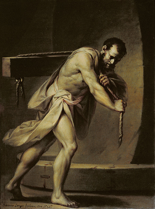 520x700 Samson In The Treadmill Painting By Giacomo Zampa - Samson Painting