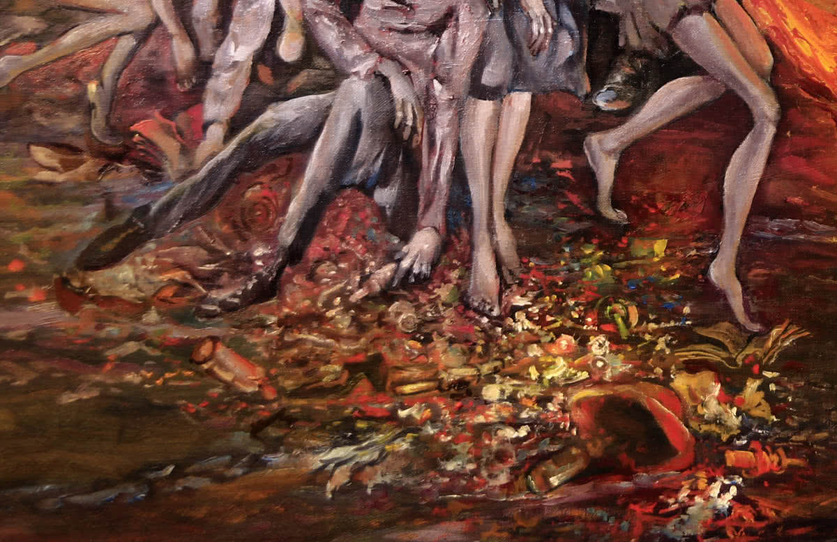 1200x777 The Blind Leading The Blind, Painting By Samson Gabriel - Samson Painting