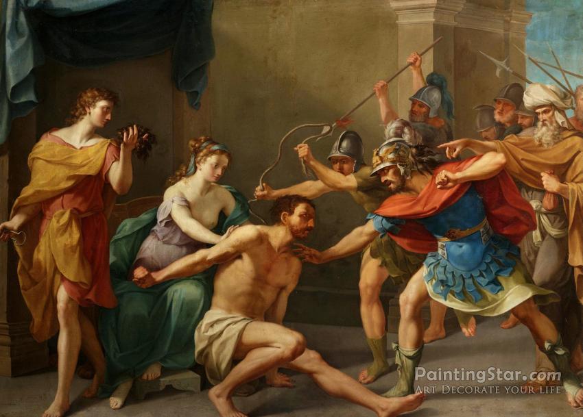 850x609 The Capture Of Samson Artwork By Nicolas Monsiau Oil - Samson Painting