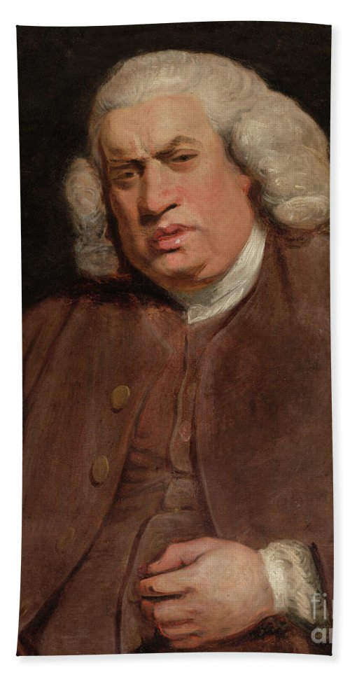 500x967 Samuel Johnson Bath Towel For Sale By Joshua Reynolds - Samuel Johnson Painting