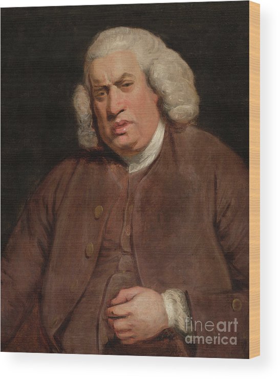 547x740 Samuel Johnson Wood Print By Joshua Reynolds - Samuel Johnson Painting