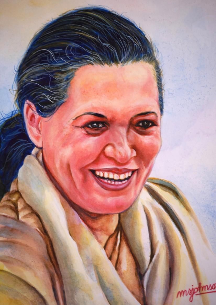 825x1167 Sonia Gandhi - Samuel Johnson Painting