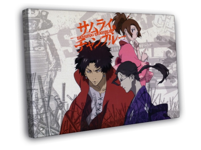 700x525 Samurai Champloo Painting Anime Manga Art Framed Canvas Wall Print - Samurai Champloo Painting
