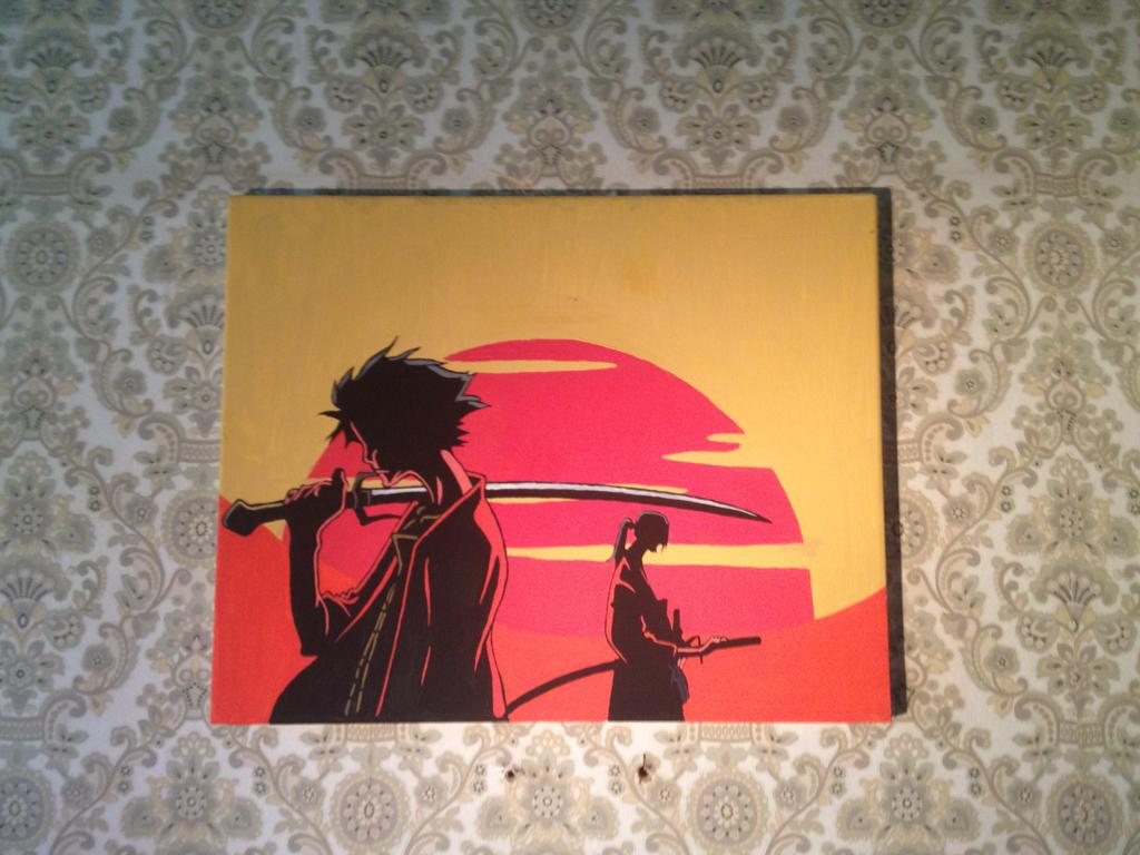 1024x768 Samurai Champloo Painting Finished Anime - Samurai Champloo Painting