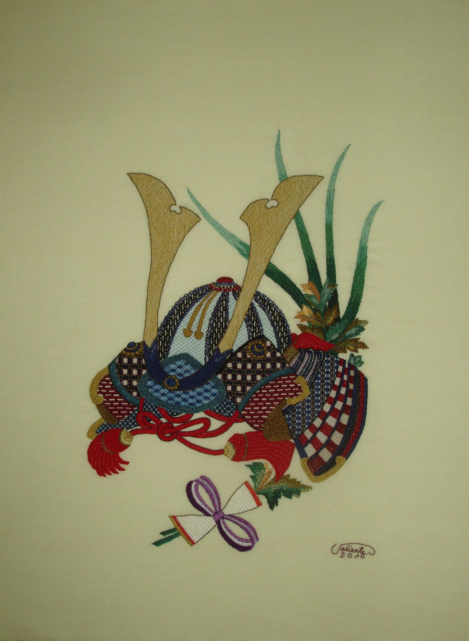 1577x2153 Finished Day (Traditional Japanese Warrior - Samurai Helmet Painting