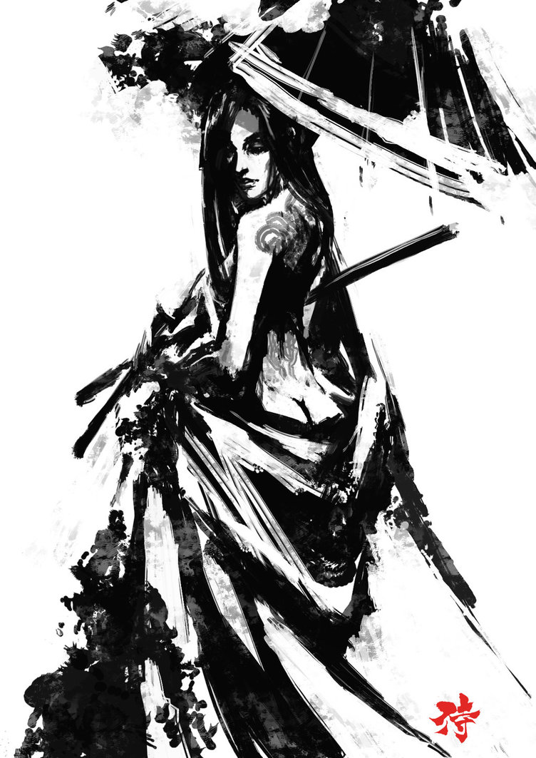 Samurai Ink Painting at PaintingValley.com | Explore collection of ...