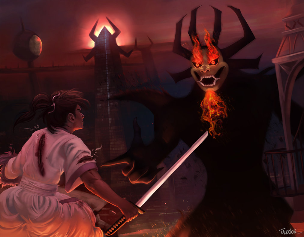 1013x789 Samurai Jack By Talexior - Samurai Jack Painting