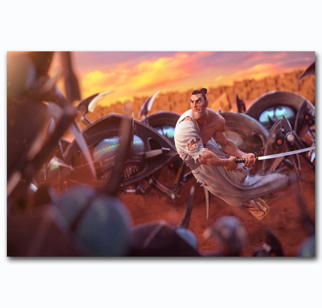 640x613 F161 Hot Fighting Cartoon Movie Samurai Jack Animation Silk Light - Samurai Jack Painting