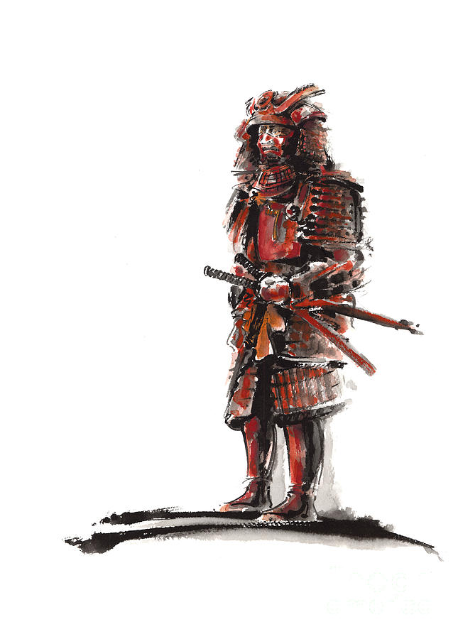 645x900 Samurai Armor Painting By Mariusz Szmerdt - Samurai Painting