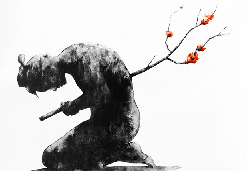 865x600 Seppuku By Pejac Widewalls - Samurai Seppuku Painting