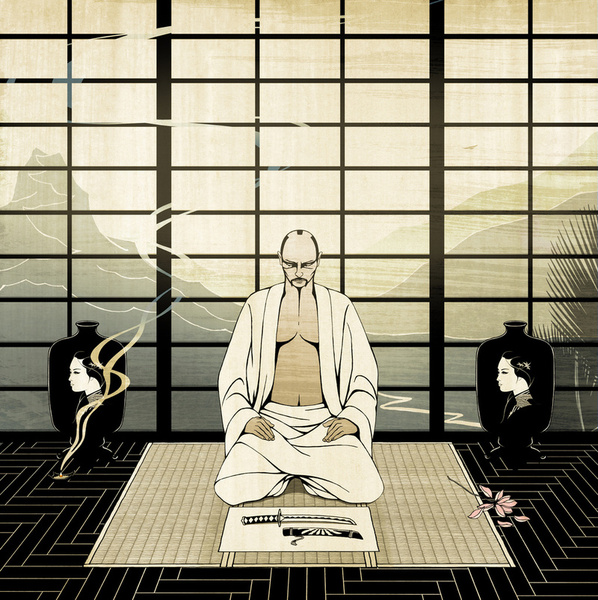 598x600 Eiji Yoshikawa Polygrafi Page 2 - Samurai Seppuku Painting