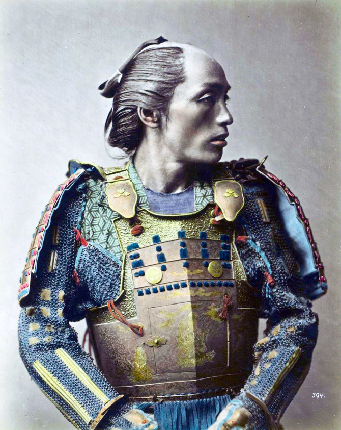 670x843 Rare Hand Painted Photos Capture The Final Years Of The Last - Samurai Warrior Painting