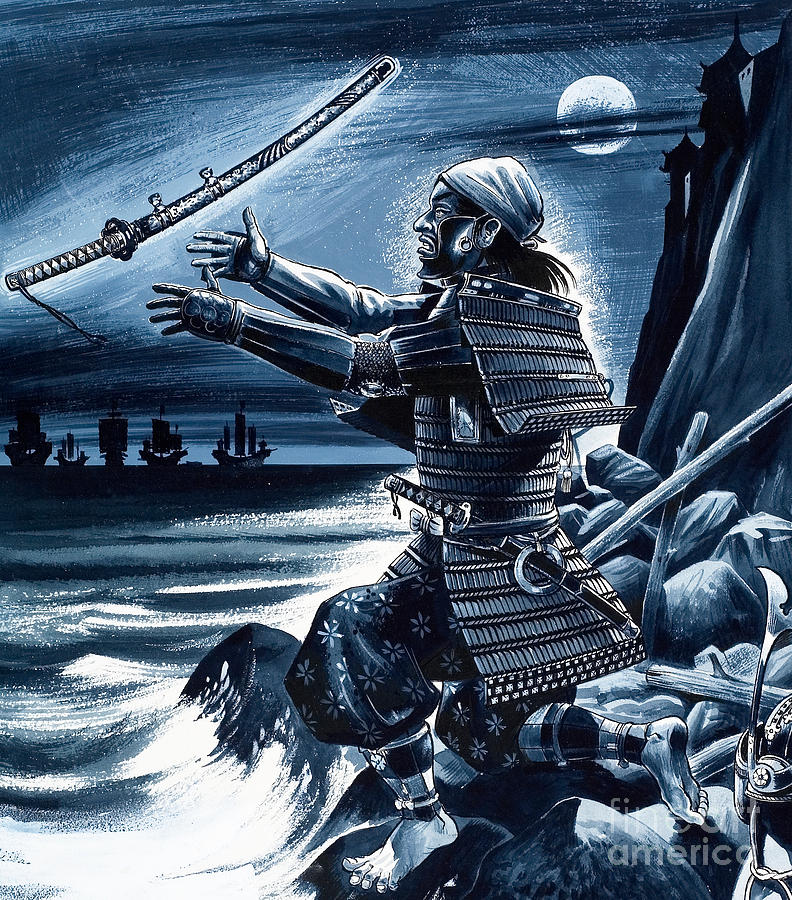 792x900 Samurai Warrior Painting By Dan Escott - Samurai Warrior Painting