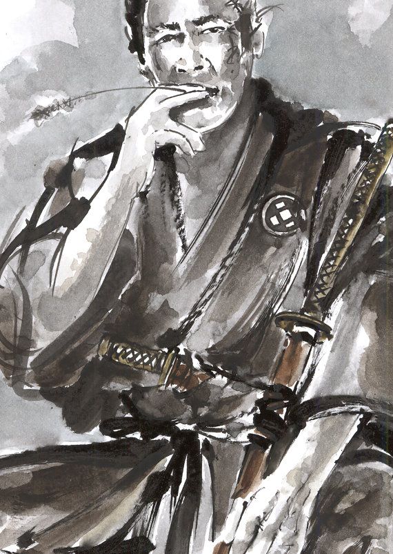 570x802 Shogun Fine Art Print. Samurai Warrior Poster. Akira Kurosawa - Samurai Warrior Painting