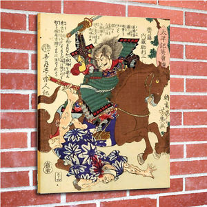 300x300 Vintage Japanese Samurai Warrior Art Canvas Print Painting - Samurai Warrior Painting